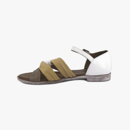 Sandali Donna Bassi in Pelle Y3405 BIANCO Bueno 