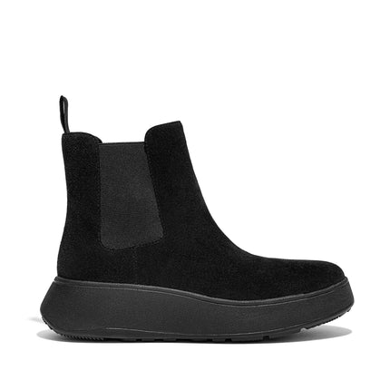 FitFlop Stivaletti Donna Flatform Chelsea con Zeppa in Camoscio Nero FK3 F-MODE BLACK FitFlop 