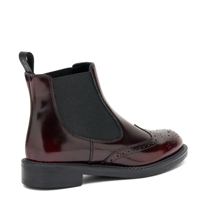 Stivaletti Frau Chelsea Oxford Donna in Pelle Bordo 95U2 BRUSH BORDO Frau 