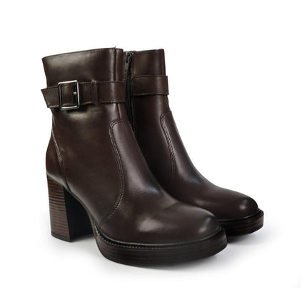 Vueva Stivaletti Donna con Tacco e Plateau in Pelle Marrone - MARIO SPATARELLA