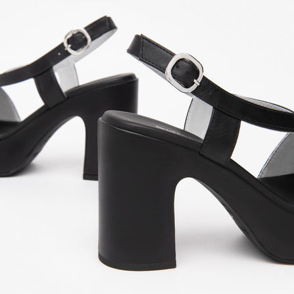 Nero Giardini Sandali Donna con Tacco e Plateau in Pelle Nero E513640D NERO 100 Nero Giardini 