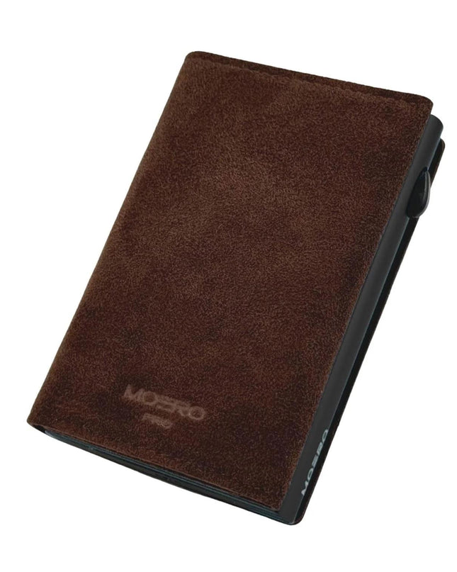 Moero Pro Alcantara Brown Zip Portafoglio Slim - MARIO SPATARELLA