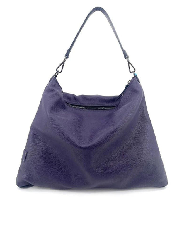 Gabs Borsa a Spalla Trasformabile in Pelle Purple Blu con Tracolla - MARIO SPATARELLA