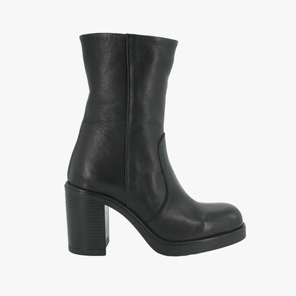 Stivaletto Donna in Pelle Nera Punta Quadrata V2702 NERO Bueno 