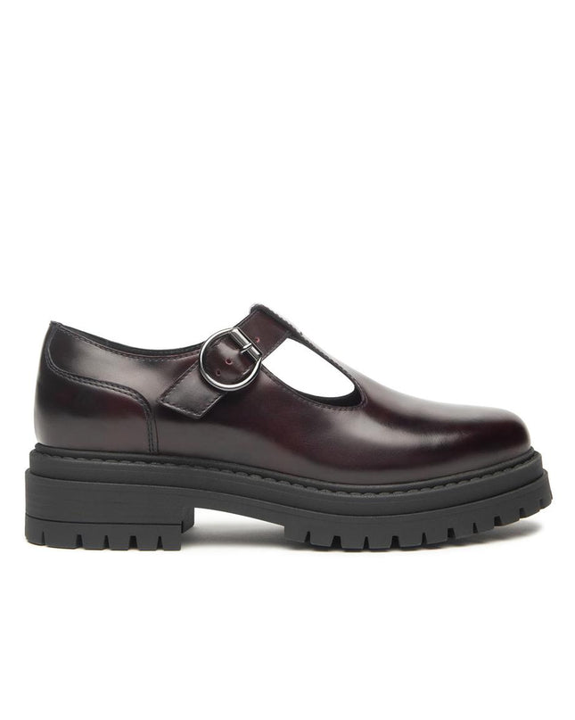Nero Giardini Pump Chunky in Pelle Bordo - MARIO SPATARELLA
