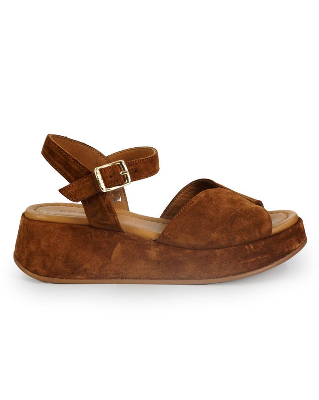Frau Sandali con Zeppa Donna in Camoscio Bruciato 04B2 VELOUR BRUCIATO Frau 