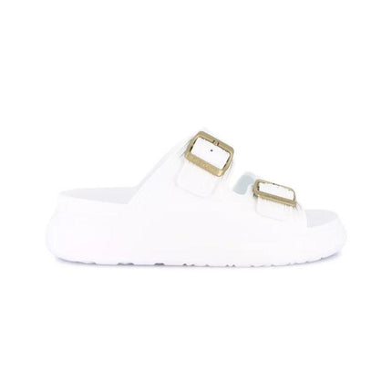 Grunland Sandali Ciabatta Platform Doppia Fibbia Donna in Gomma Bianca CI1906 DALA BIANCO Grunland 