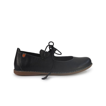 Jungla Ballerina Donna con Lacci in Pelle Nera - MARIO SPATARELLA
