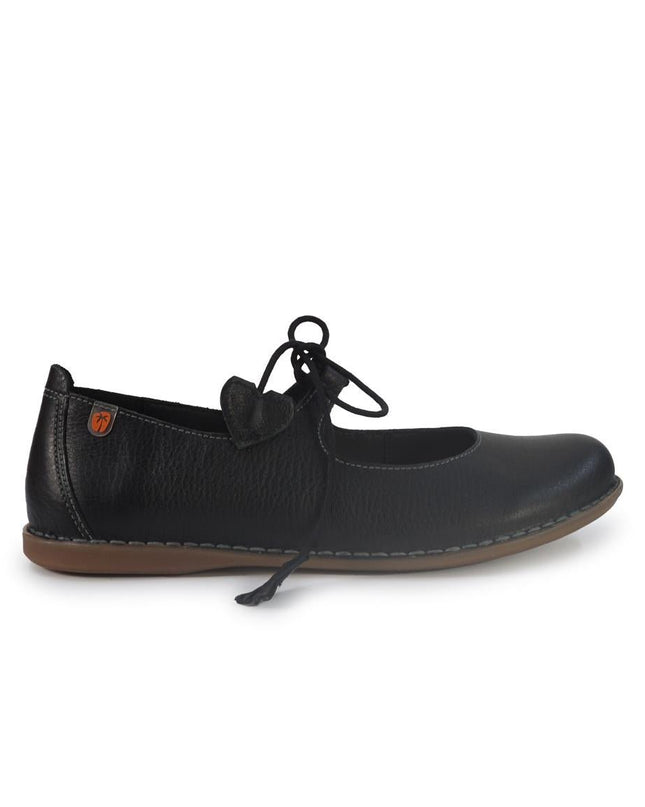 Jungla Ballerina Donna con Lacci in Pelle Nera - MARIO SPATARELLA
