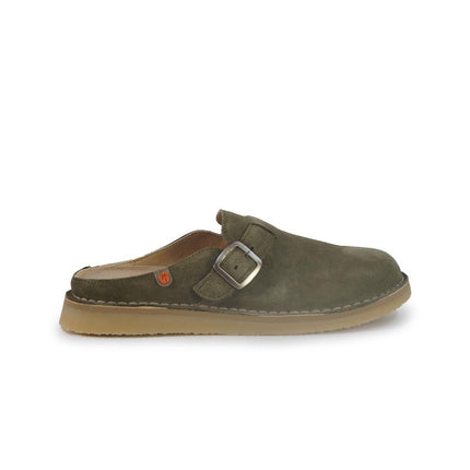 Jungla Sandalo Sabot Barefoot Donna con Fibbia in Camoscio Verde - MARIO SPATARELLA
