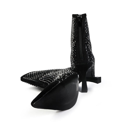 Exe Stivaletti Strass Gioiello Tacco Alto Nero LAMINA 222 BLACK Exe 