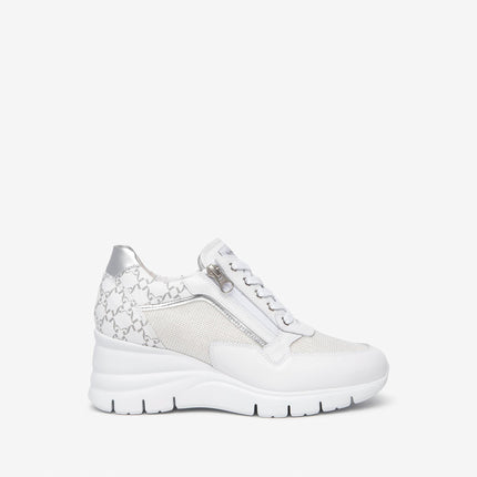 Nero Giardini Sneakers Donna con Zeppa in Pelle Bianca E512940D BIANCO 707 Nero Giardini 