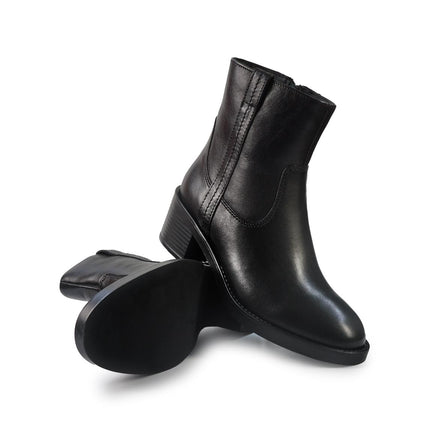 Vueva Stivaletti Donna con Tacco in Pelle Nero - MARIO SPATARELLA