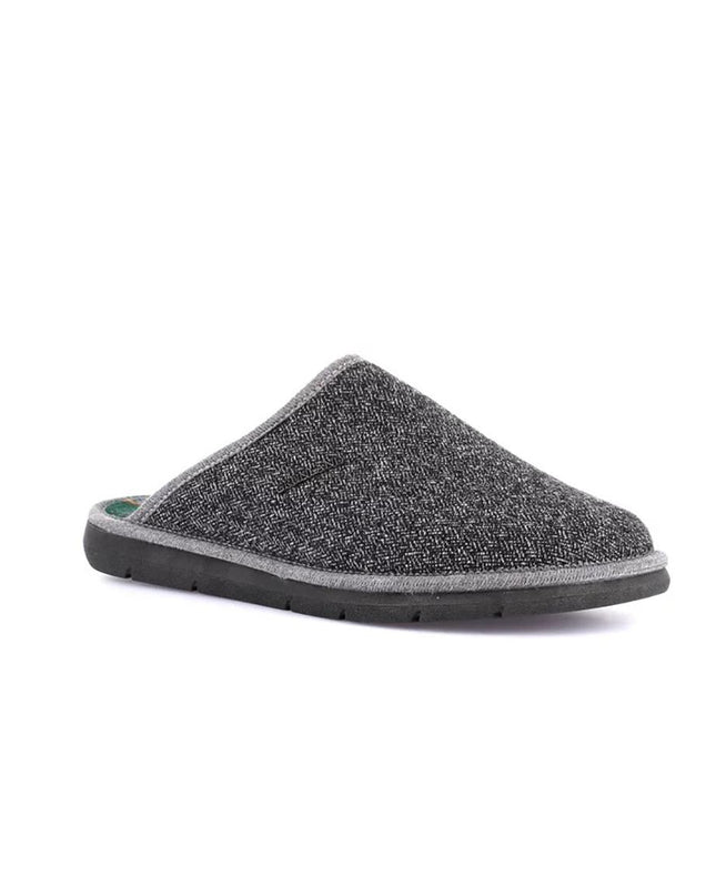 Pantofole Uomo Ciabatte in Tessuto Grigio - MARIO SPATARELLA