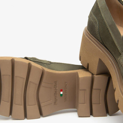 Nero Giardini Mocassini Donna con Tacco e Morsetto in Camoscio Bosco - MARIO SPATARELLA