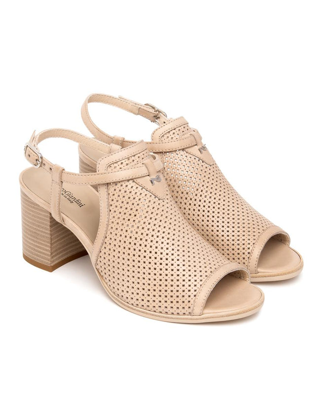 Nero Giardini Sandali Donna con Tacco in Pelle Microforata Champagne E615840D CHAMPAGNE 439 Nero Giardini 