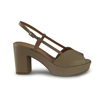 Gianmarco Sorelli Sandali Donna con Tacco e Plateau in Pelle Fango - MARIO SPATARELLA