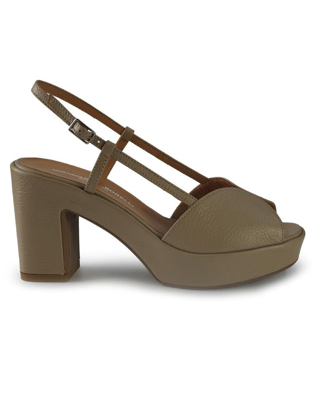 Gianmarco Sorelli Sandali Donna con Tacco e Plateau in Pelle Fango - MARIO SPATARELLA