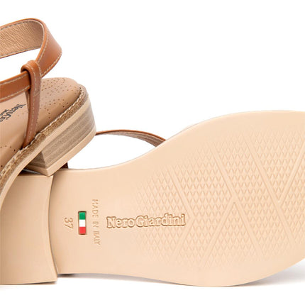 Nero Giardini Sandalo Donna Basso in Pelle Lino Multi E615890D LINO 453 Nero Giardini 