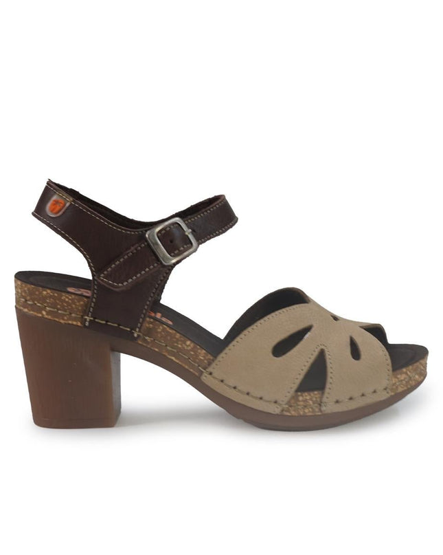 Jungla Sandali Donna con Tacco e Plateau in Nabuk Desert Beige - MARIO SPATARELLA