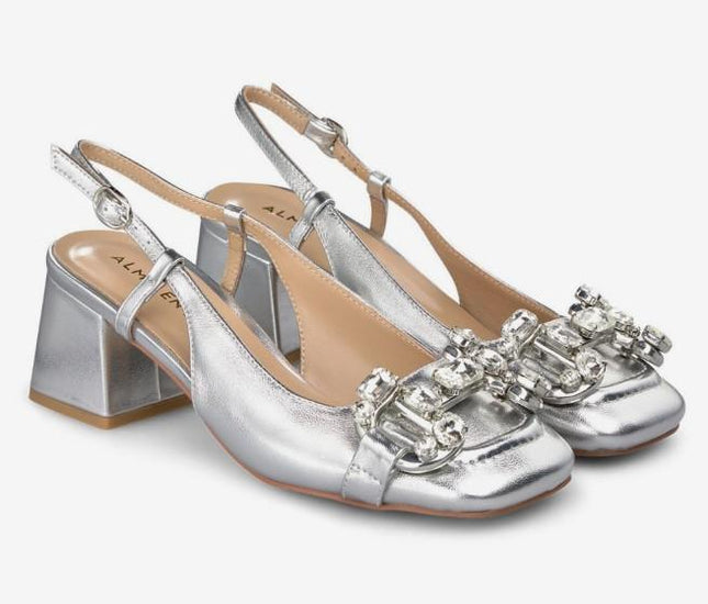 Slingback Gioiello Laminato Argento V240330 SILVER Alma en Pena 