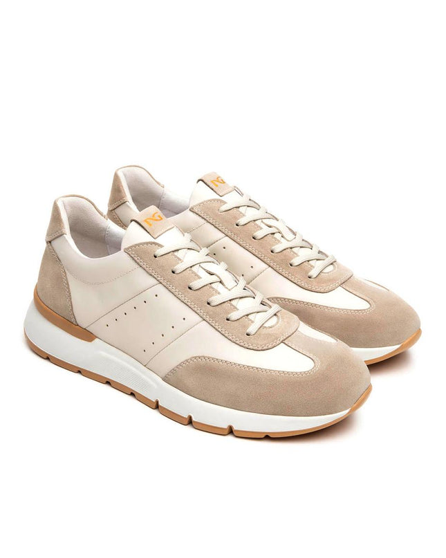 NeroGiardini Sneakers Bassa Uomo in Pelle e Camoscio Avorio E500651U AVORIO 702 Nero Giardini 