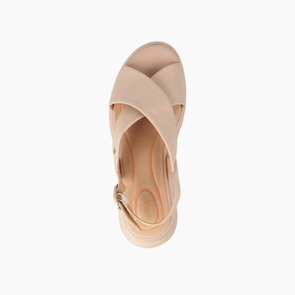 Impronte Sandali Donna con Zeppa in Pelle Nude VENEZIA CROSS NUDE Impronte 
