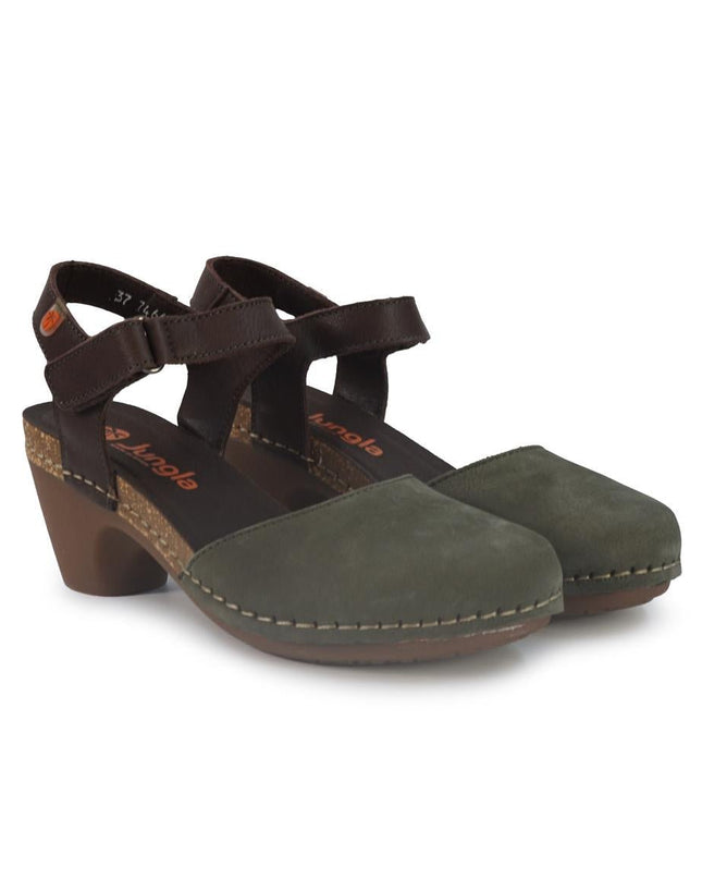 Jungla Pump Donna con Tacco in Pelle Nabuk Verde - MARIO SPATARELLA
