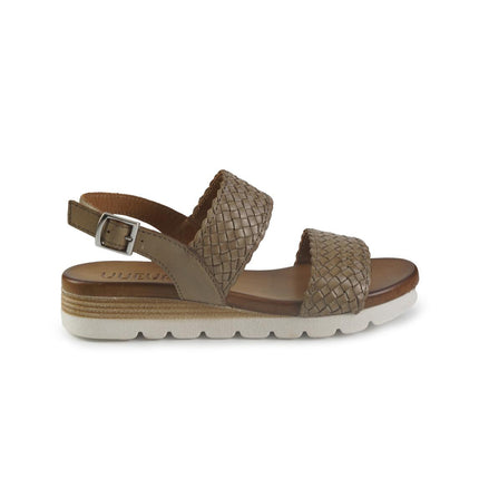 Vueva Sandali Zeppa Bassa Donna in Pelle Taupe WD311R22 TEUPE Vueva 