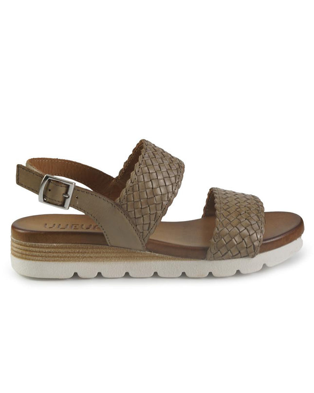 Vueva Sandali Zeppa Bassa Donna in Pelle Taupe WD311R22 TEUPE Vueva 