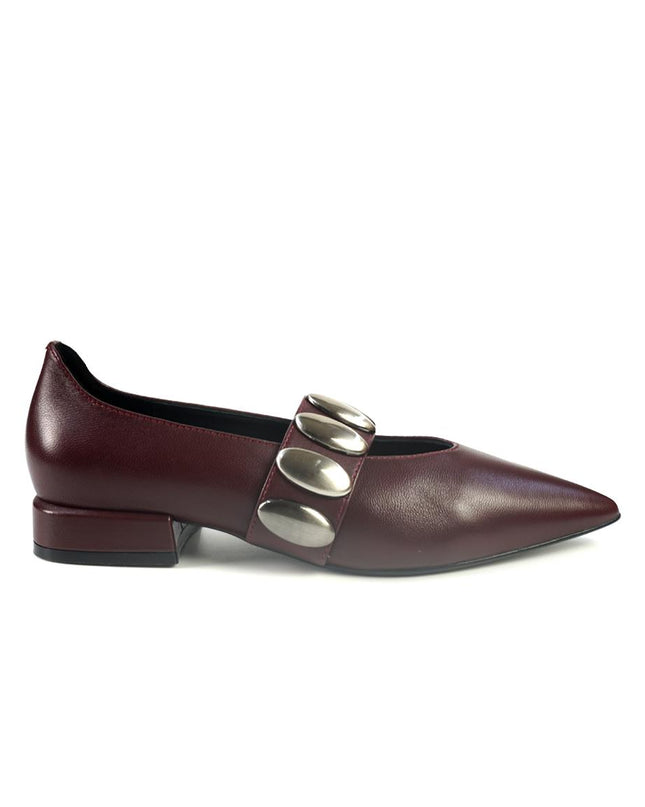 Ballerine Bruno Premi a Punta con Borchie in Pelle Bordo BM0107 CIN ALIA BURGUNDY Bruno Premi 