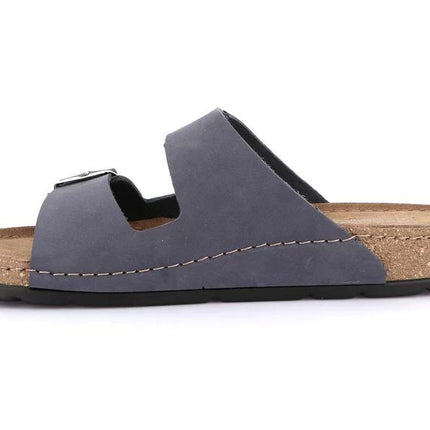 Grunland Sandali Doppia Fibbia Plantare Morbido Sughero Confort Uomo in Nabuk Blu CI3125 SIRU BLUE Grunland 
