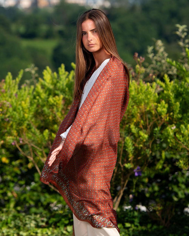 Foulard Pareo in Seta Stampa Terra - MARIO SPATARELLA