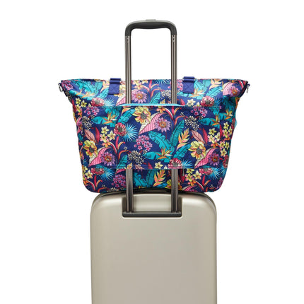 Borsa Shopper con Tracolla Removibile Multicolore ISAAC EXOTIC LEAVES Kipling 