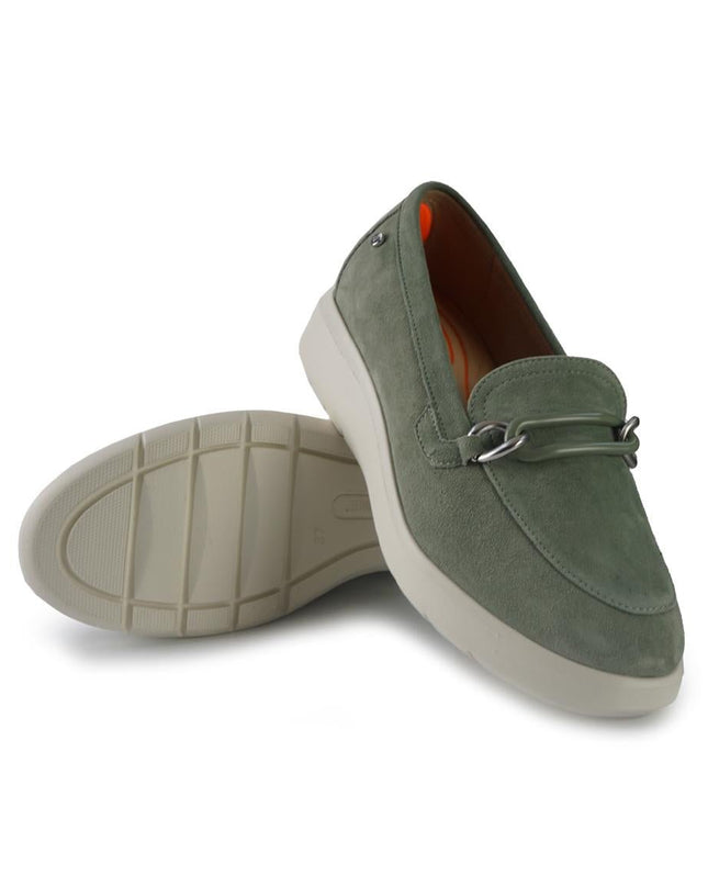 Impronte Mocassini con Zeppa in Camoscio Menta - MARIO SPATARELLA