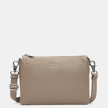 Mandarina Duck Borsa Pochette in Pelle Taupe con Tracolla FZT12 MELLOW LEATHER WARM Mandarina Duck 