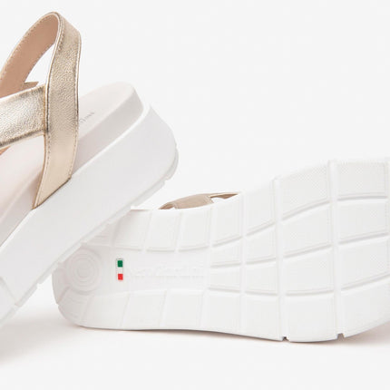 Nero Giardini Sandali Donna con Zeppa in Pelle Miele - MARIO SPATARELLA