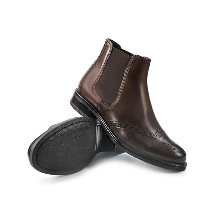 Vueva Stivaletti Donna Chelsea Impuntura in Pelle Marrone - MARIO SPATARELLA