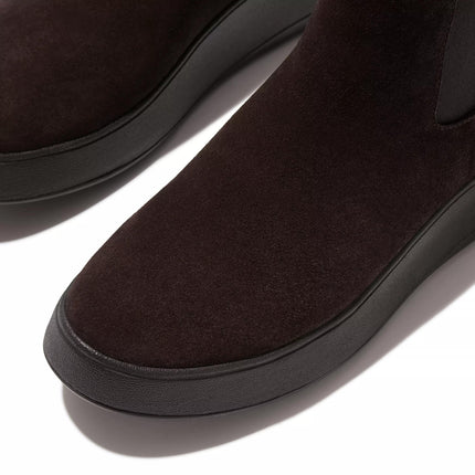 FitFlop Stivaletti Donna Flatform Chelsea con Zeppa in Camoscio Brown Marrone E1T F-MODE DARK BROWN FitFlop 