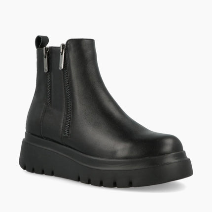 Impronte Stivaletti Donna con Zeppa in Pelle Nero - MARIO SPATARELLA