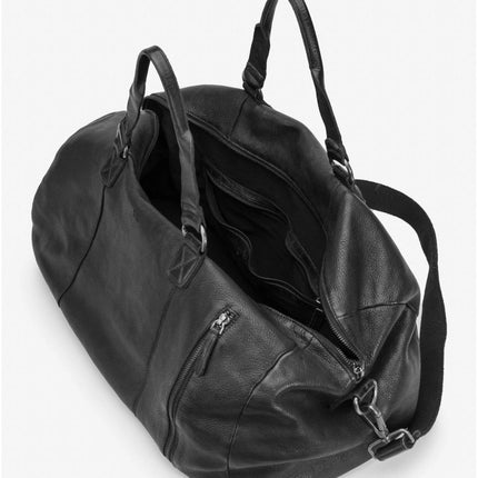 Biba Borsone da Viaggio in Pelle Nero con Tracolla - MARIO SPATARELLA