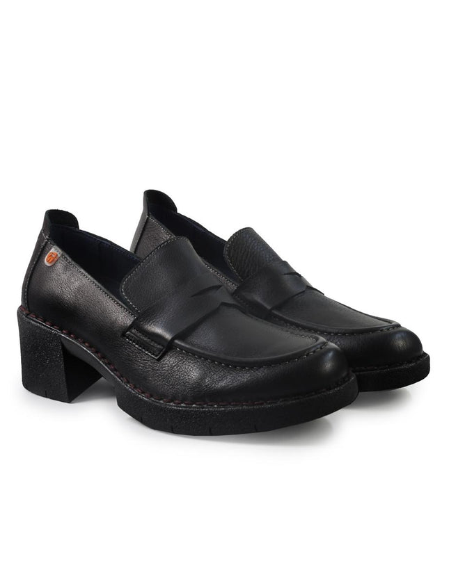 Jungla Mocassini Donna con Tacco in Pelle Nero 8127 BLACK Jungla 