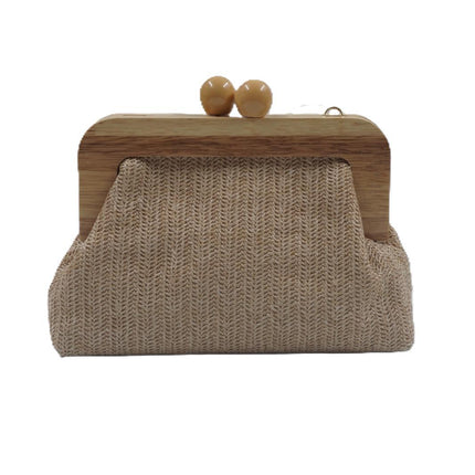 Exe Borsa Clutch Pochette Donna a Mano e Tracolla in Tessuto Naturale M003 RAFFIA 2 Exe 
