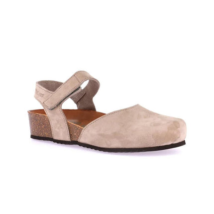 Grunlan Pump Sandali con Zeppa in Pelle Nabuk Taupe SB2412 LEFT TAUPE Grunland 