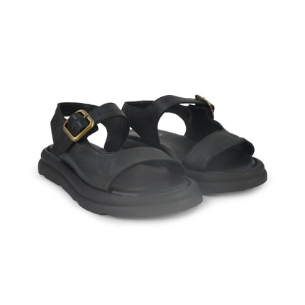 Bueno Sandali Bassi Donna in Pelle Nera - MARIO SPATARELLA
