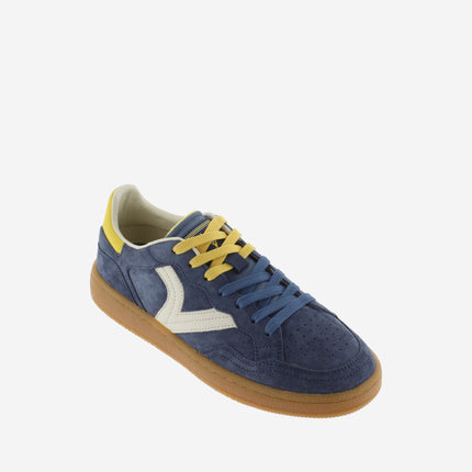 Victoria Sneakers Bassa Uomo in Pelle Blu Multi - MARIO SPATARELLA