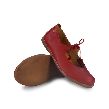 Jungla Ballerina Donna con Lacci in Pelle Rossa 8461 ROJO Jungla 