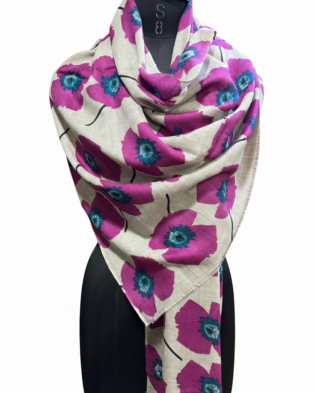 Foulard Spatarella in Cashmere Fantasia Multicolore PAPAVERI PAPAVERI 5 Spatarella 