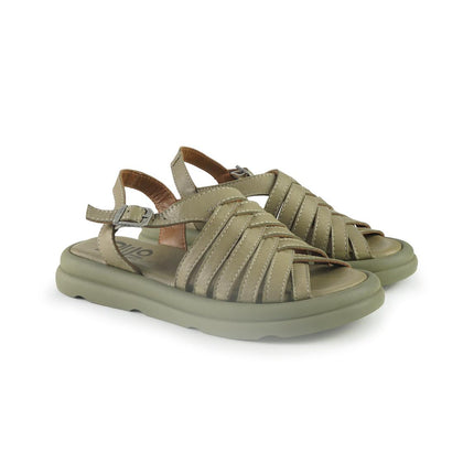 Bueno Sandali Donna Basso in Pelle Verde E3300 VERDONE Bueno 