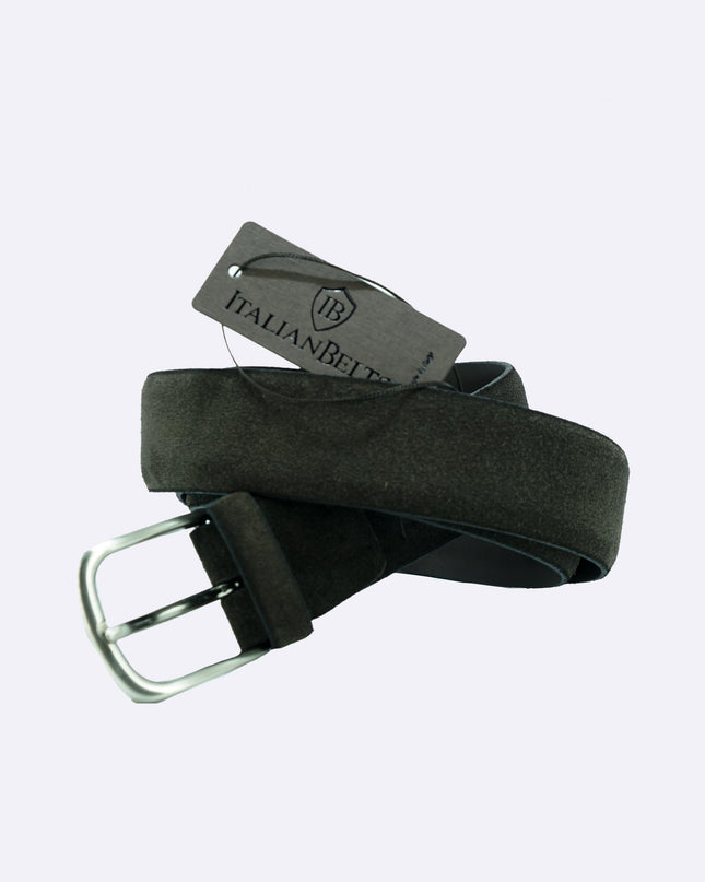 Cintura Uomo in Camoscio Marrone 09.35 MARRONE Italian Belts 